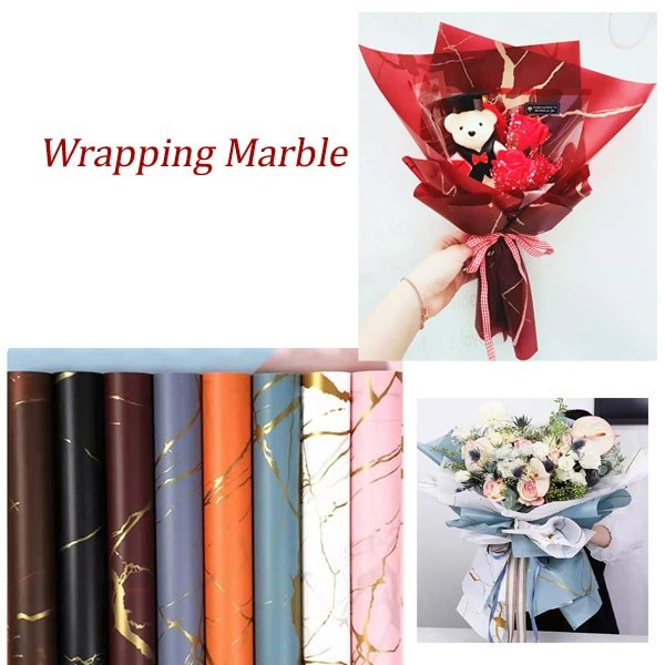 

Flower Wrapping Marble & Ombre Color Cellophane Kertas Buket Bunga Hand Bouquet (Ecer)