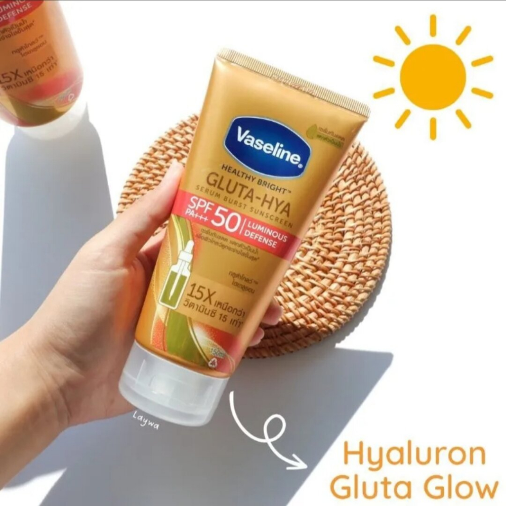 Vaseline spf50++ Gluta-hya Luminous Defense Serum Burst Sunscreen ORI THAILAND - Daily Protection & 
