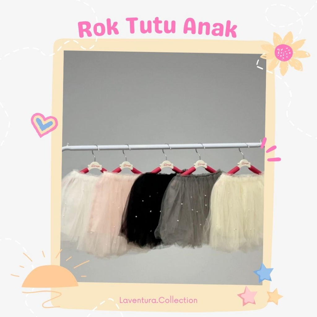 Rok Tutu Pendek Anak Premium- Import Corak Mutiara Mini