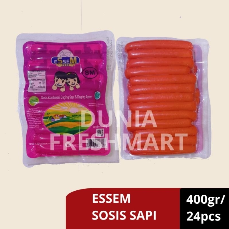 

ESSEM SOSIS SAPI/SOSIS AYAM 400gr/24pcs BEEF SAUSAGE CHICKEN SAUSAGE