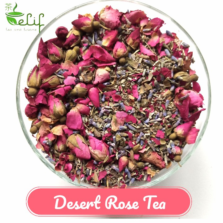 

ELIF TEA Bulk Pack Desert Rose Tea : Rose, Rosemary, Sage Leaf, Lavender, Lemon Balm