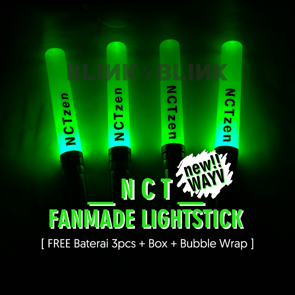NCT / WAYV Unofficial Handmade Lightstick Konser Nobar NCTzen Kpop Penstick Hijau Deco Light Pen Sti