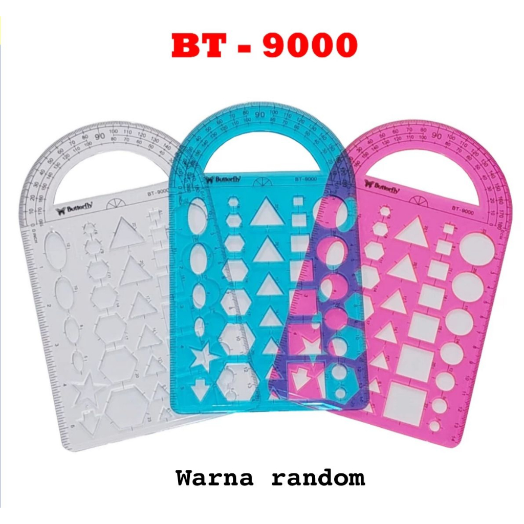 

penggaris butterfly bt 9000 satuan random warna