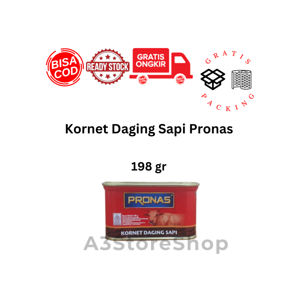 

Kornet Daging Sapi Pronas 198gr Halal Canned Corned Beef Meat ekonomis bisa COD murah