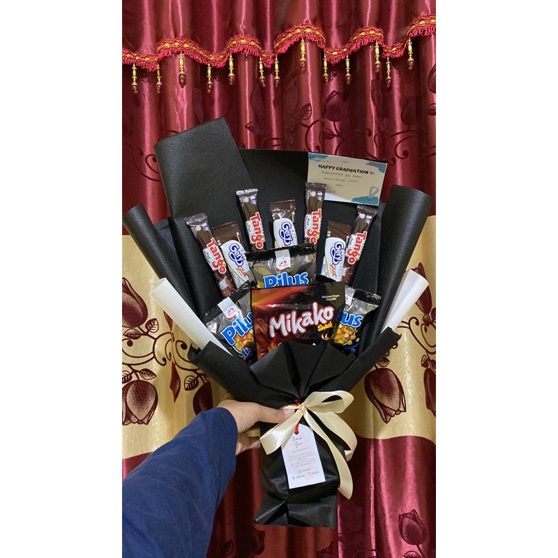 

BUCKET SNACK / BUKET JAJAN / BOUQUET SNACK MURAH HADIAH BIRTHDAY, WEDDING, GRADUATION, SEMPROTULATION DLL