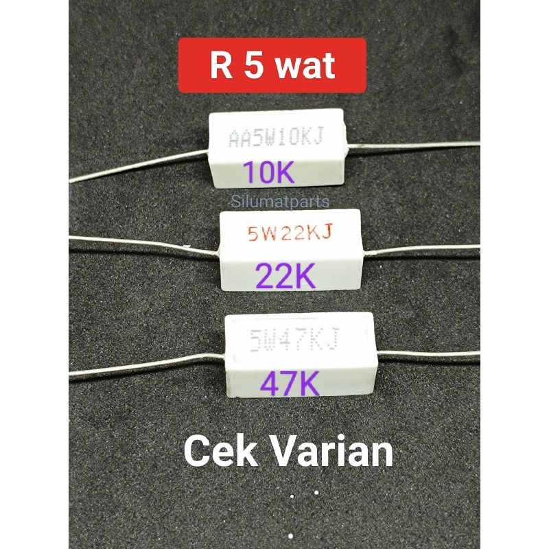 Resistor kapur 5 wat 10K 22K 47K Resistor 5watt 10k 22k 47k R 5 w 10k 22k 47k