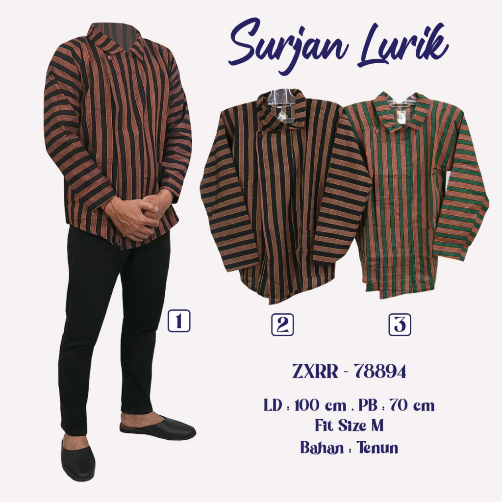 BAJU SURJAN LURIK PRIA DEWASA BAJU LURIK MURAH RIA BATIK SOLO
