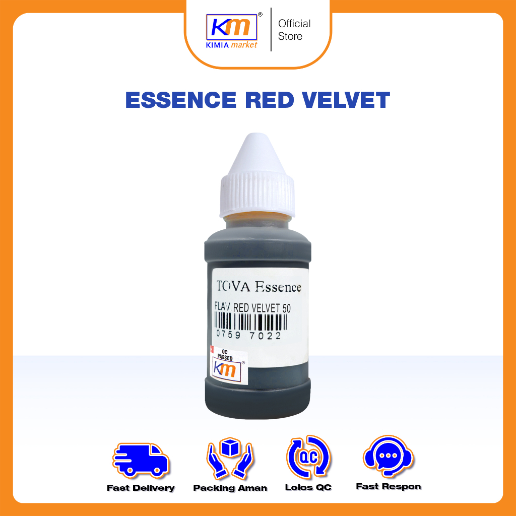 

Essence Makanan / Minuman TOVA Flavor Red Velvet 50 ml/ Perisa Makanan / Penambah Aroma Cair / Perisa Cair Red Velvet / Essen Red Velvet Makanan/Minuman