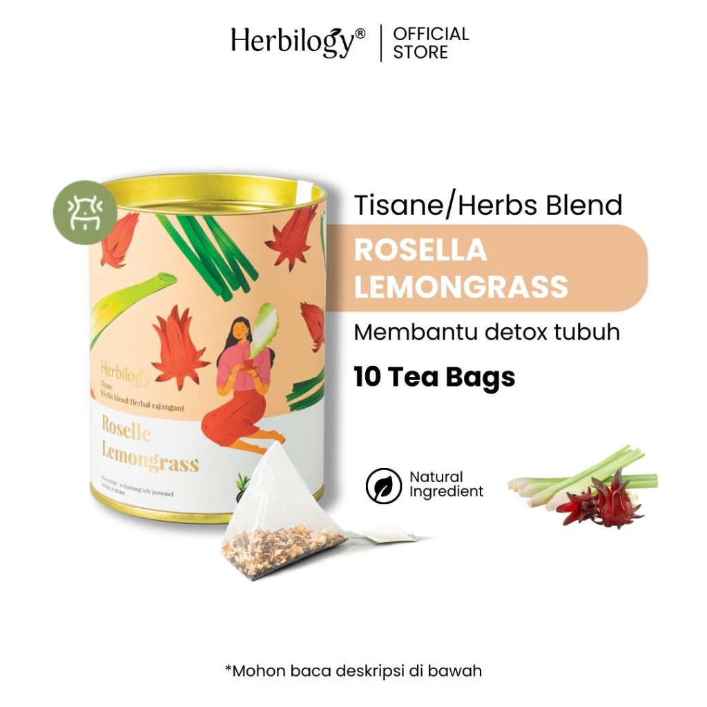 

Herbilogy Tisane/Herbs Blend Roselle Lemongrass - 10 pyramid teabag