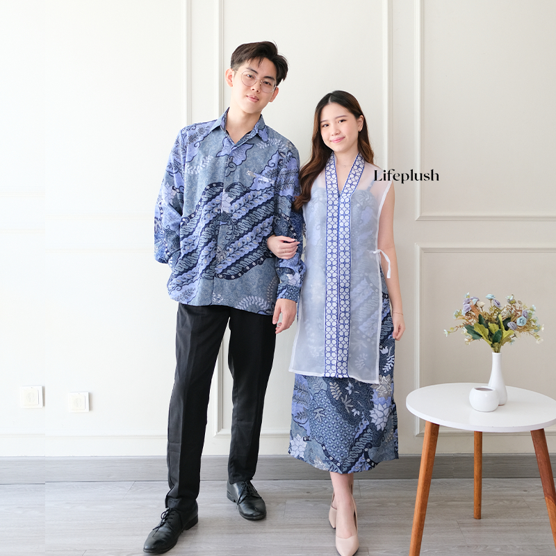 Dress Batik Modern Organza Bordir Mewah Wanita Pesta Kondangan Cantik- B1025 TULIP
