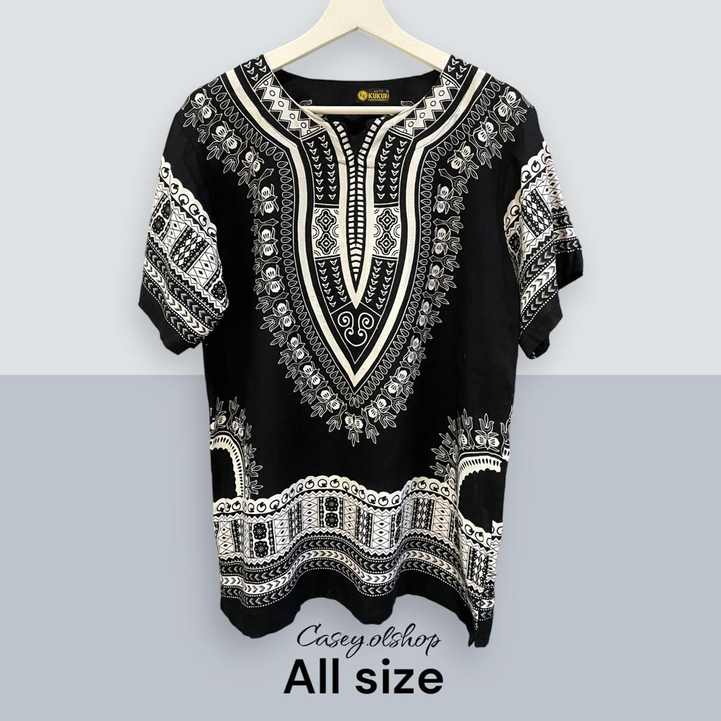 Baju bali batik uje bangkok hitam putih