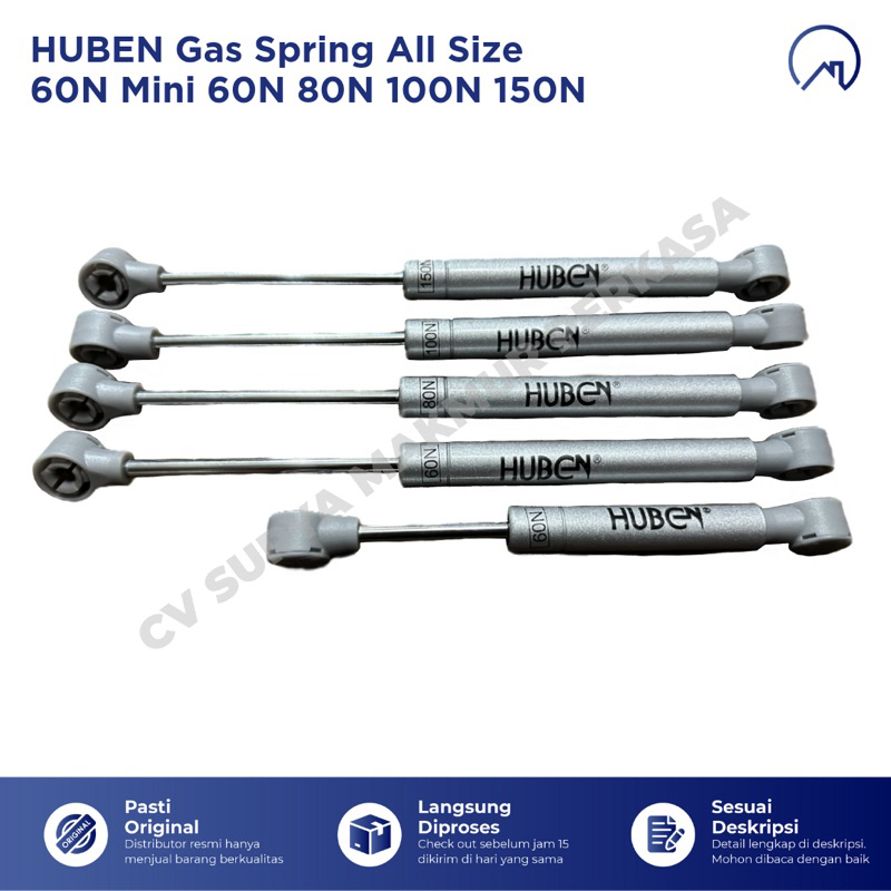 HUBEN Hidrolik Jok Motor Door Closer Engsel Pegas Furniture Huben / Pegas Jok Motor Gas Spring Hidro