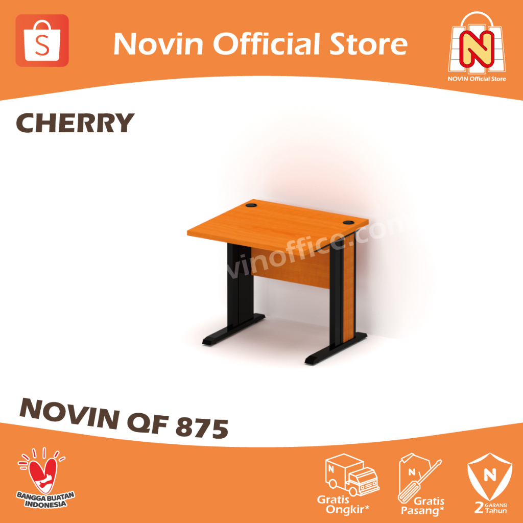 NOVIN QF 875 MEJA RAPAT JOINT MEJA KERJA KAYU KAKI BESI MEJA KANTOR KAYU KAKI BESI
