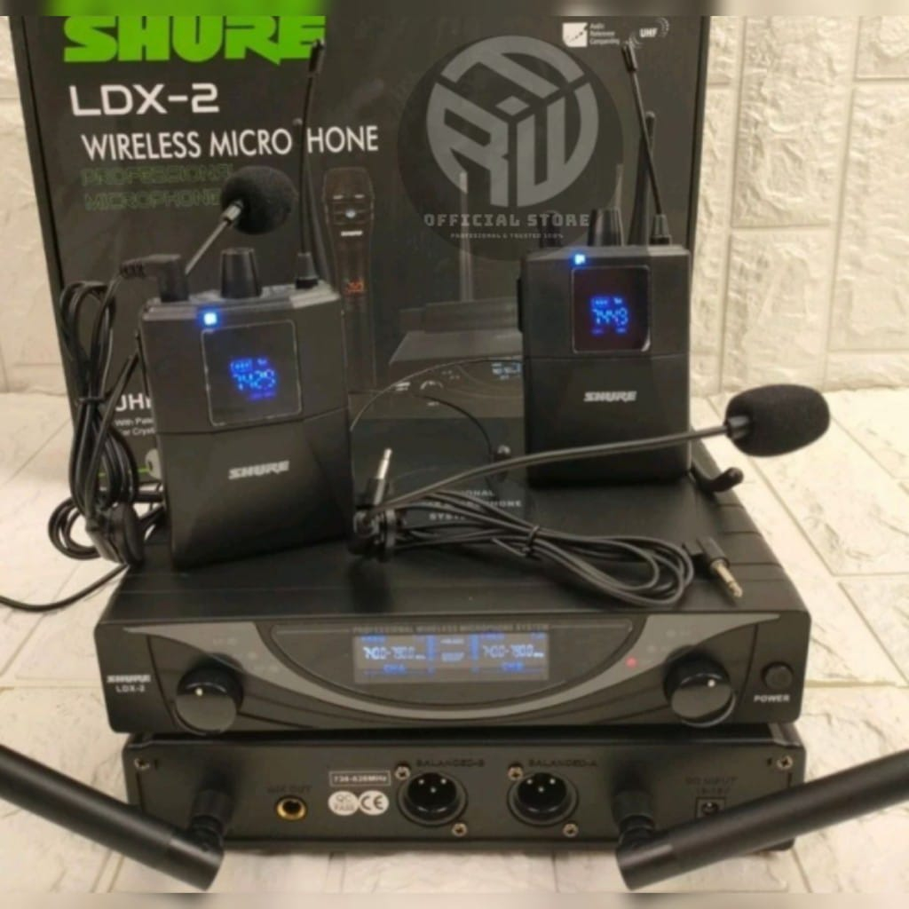 MIC WIRELESS SHURE LDX 2 / LDX2 CLIP ON + HEADSET MULTI CHANNEL