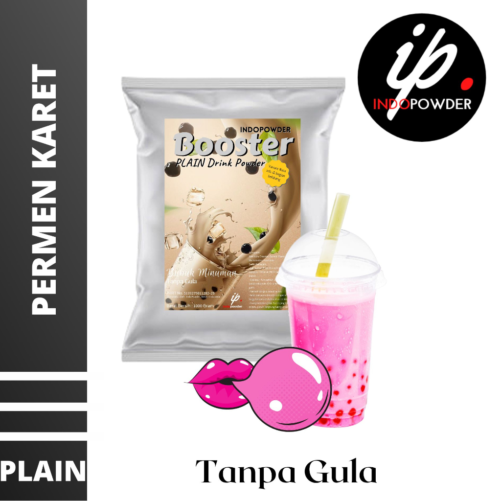 

PLAIN Bubuk Minuman PERMEN KARET 1Kg - Bubuk PERMEN KARET Tanpa Gula 1KG