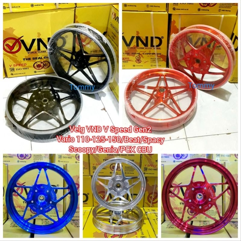NEW Velg VND V Speed Vario 110 125 150 160 Beat Scoopy Spacy Genio Lebar 185/215-14