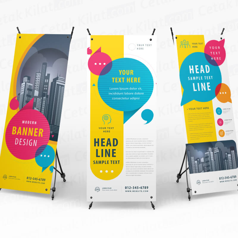 Grafika Mediatama X Y Roll Door Frame Tripod Banner Visual 60x160 cm Flexy 280 440 | Cetak Banner Sp