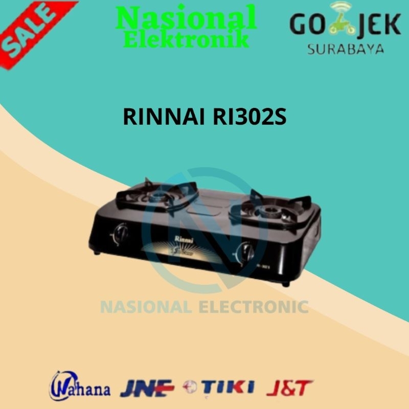 KOMPOR GAS RINNAI 302 S/KOMPOR GAS RINNAI RI 302S/KOMPOR GAS RINNAI 2 TUNGKU RI-302S/KOMPOR GAS LPG 
