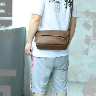 Tas Pria Selempang Kulit Asli Premium - Tas Slempang Pria Kulit Asli - Tas Kulit Asli Garut