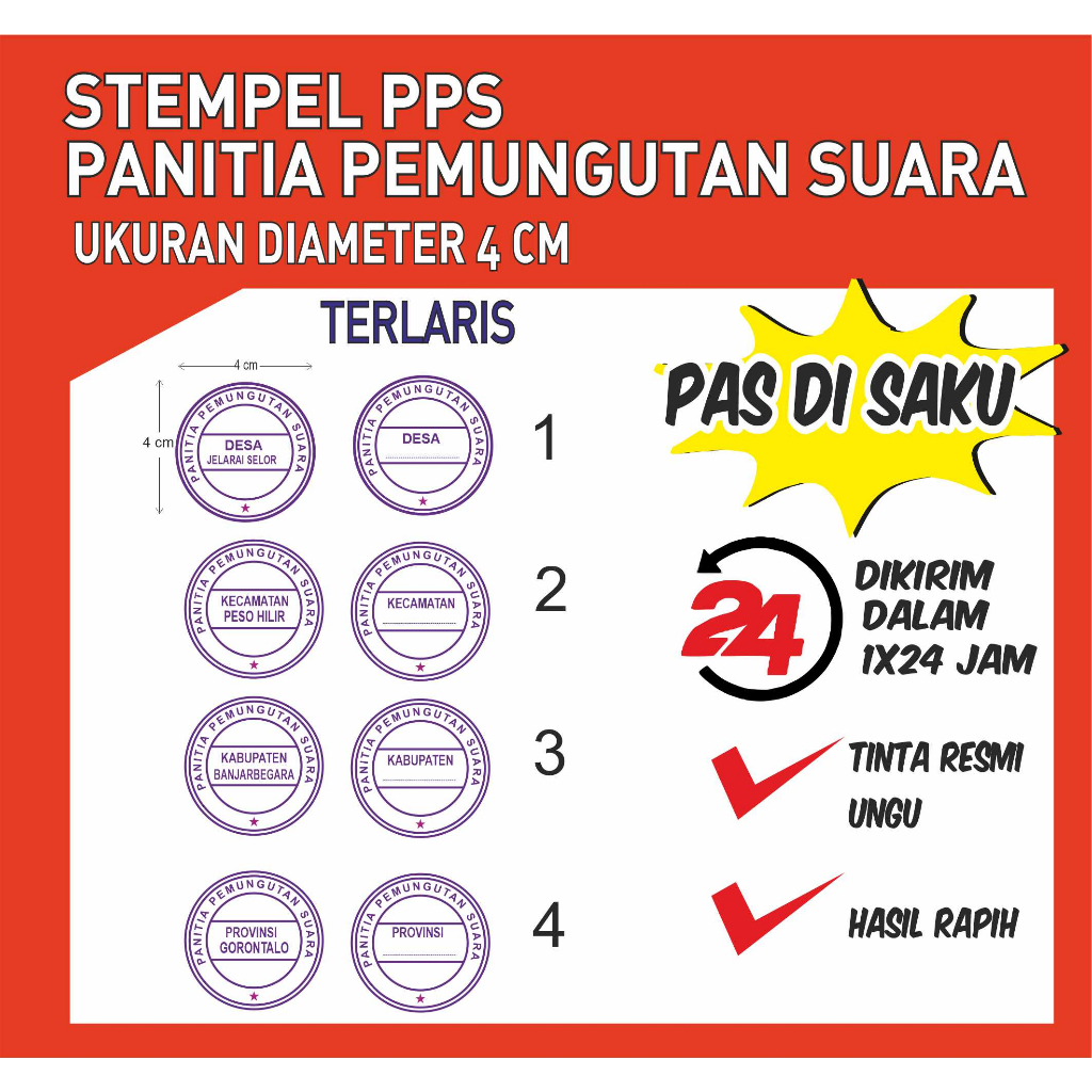 

stempel PPS / Panitia pemungutan suara TERLARIS