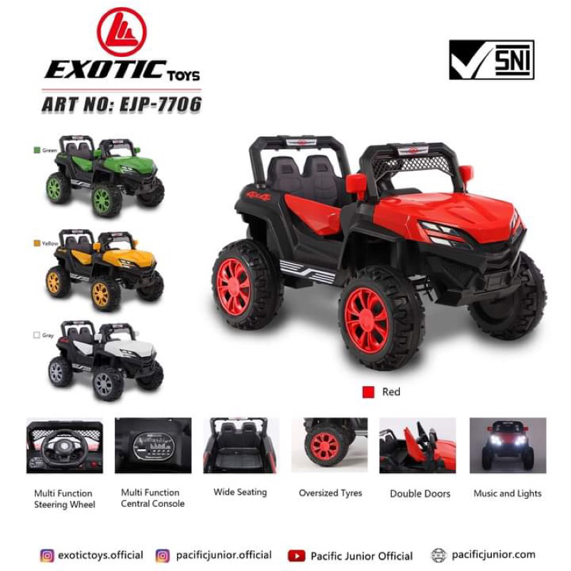 MOBIL AKI JEEP RODA KARET EJP 7706+ MAINAN ANAK