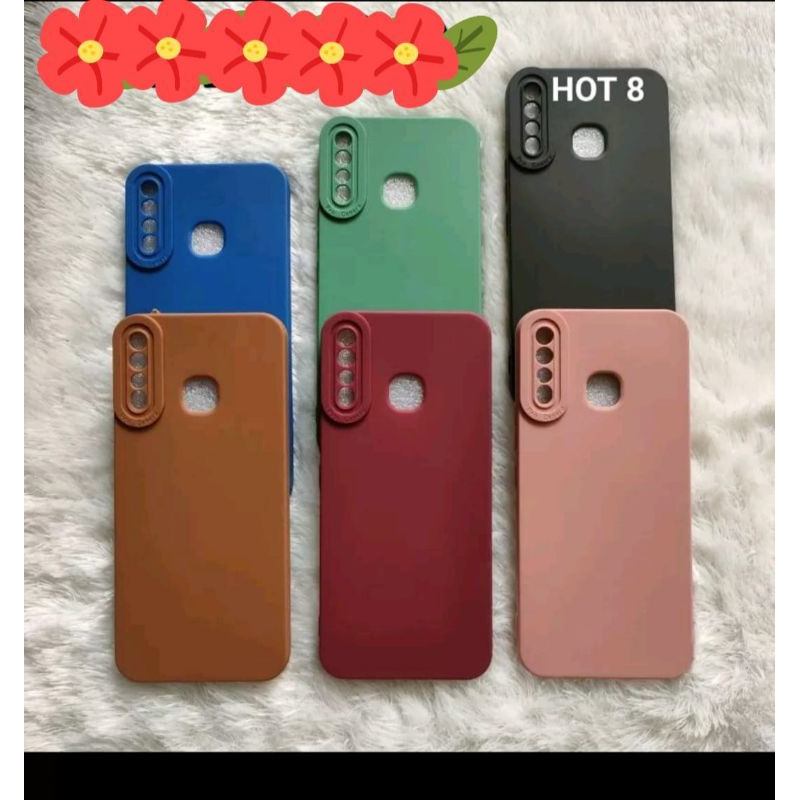 Softcase Pro Camera Infinix Hot 8 Candy Case Full Color 3D Silikon TPU Biru Handphone