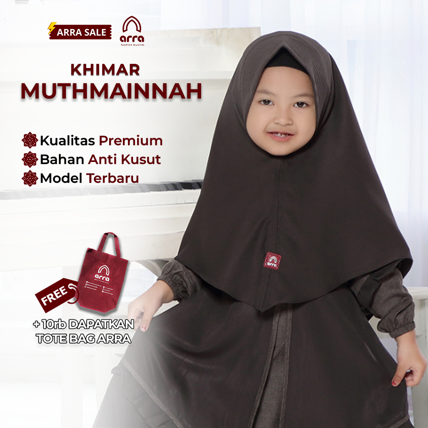 ARRA - Khimar Anak Muthmainnah Fashion Muslim Warna Coffee Mint Mustard Bahan Lady Zara - Size S M L