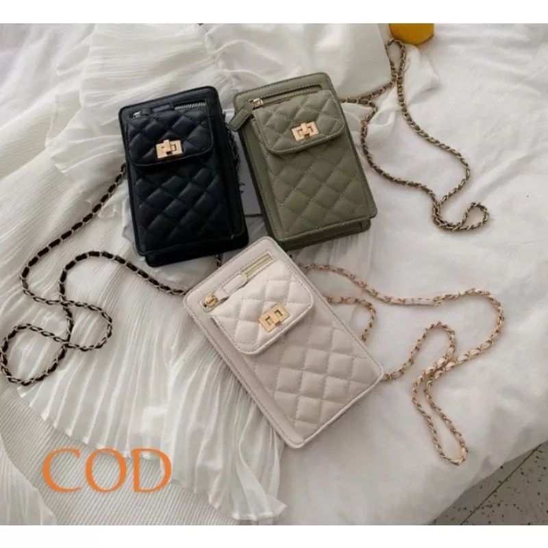 Tas Selempang Wanita Tas Hp Wanita Korean Style Tas Hp Selempang Wanita Tali Rantai