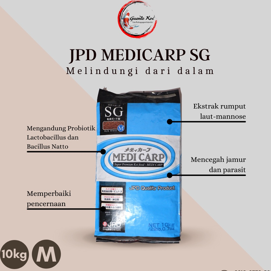 JPD MEDICARP SG Pakan Ikan Koi Super Premium size M 10 kg