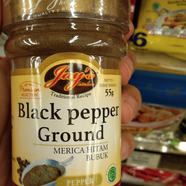 

ORIGINAL BLACK PEPPER GROUND/BUBUK MERICA HITAM TERBAIK-55 GRAM JAY'S