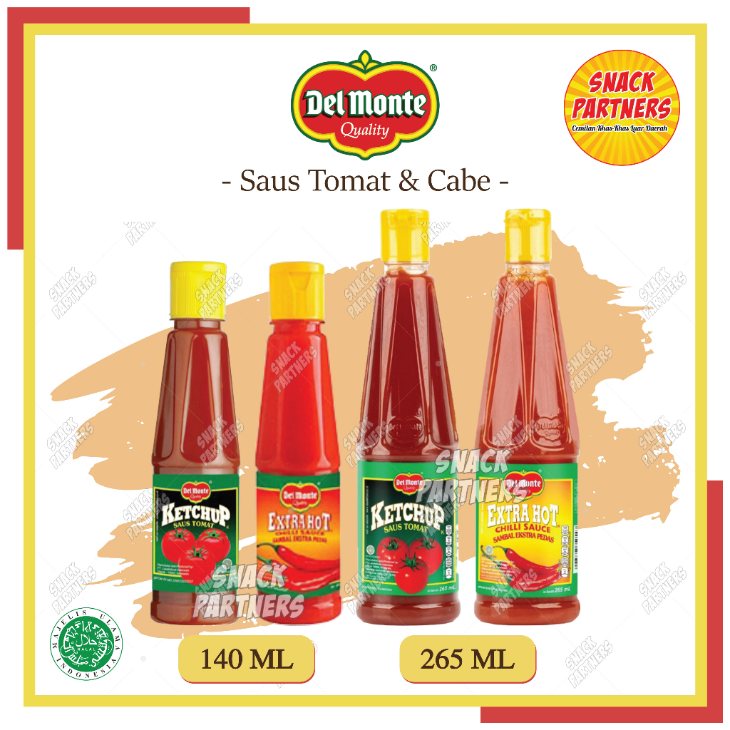 

Saos DELMONTE 135 / 265 ML - DEL MONTE Botol Saus Sambel Sambal Cabe Chili Extra Hot Pedas Tomat Ketchup Manis 135ML 265ML