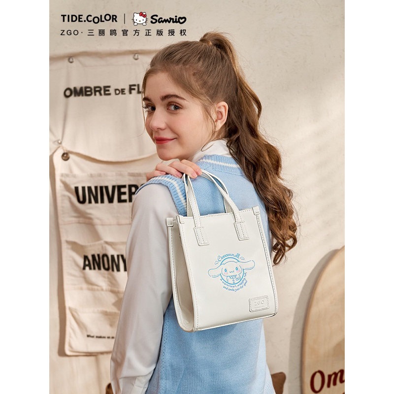 DELUNASHOP ZGO BARANG ORI TAS SANRIO CINNAMONROLL PUTIH FREE GANTUNGAN TAS SELEMPANG HANDBAG WANITA 