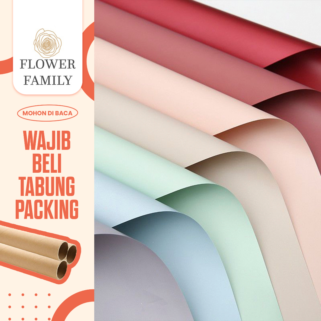 Flower Family - [20 LEMBAR] Kertas Buket Bunga Polos Korea DOFF / Flower Wrapping Paper / Cellophane