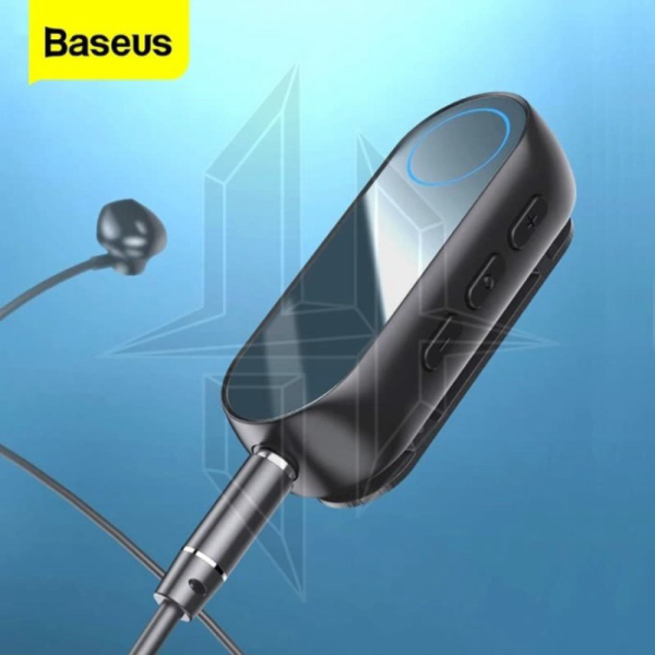 Promo BASEUS BA02 Wireless Bluetooth Earphone Receiver Adapter Aux 3.5mm - Hitam Berkualitas