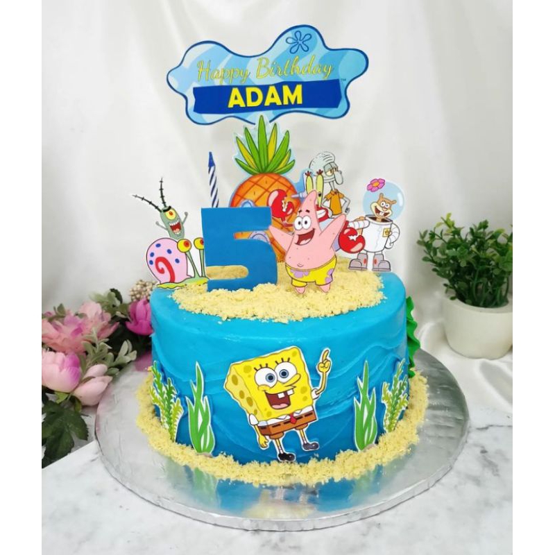 

kue ulang tahun tema spongebob