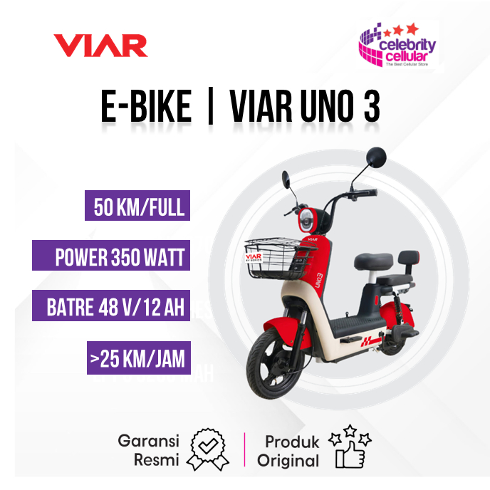 SEPEDA LISTRIK - VIAR UNO 3 - GARANSI RESMI