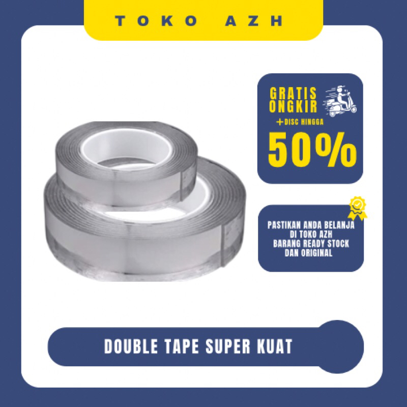 

Double Tape Super Kuat Double Tape Transparant Panjang 1 Meter