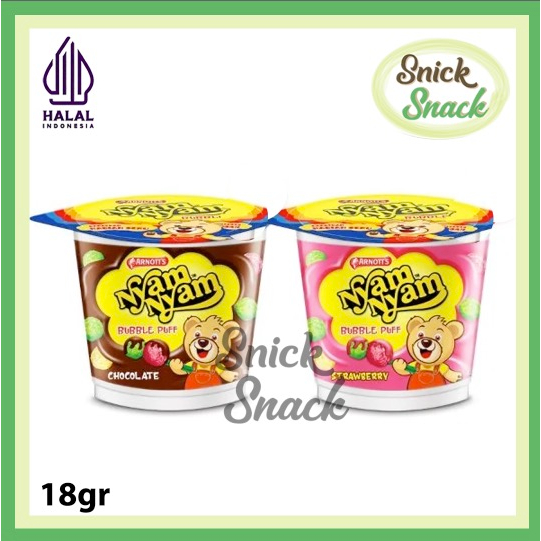 

Nyam-Nyam Bubble Puff Coklat Choco & Strawberry 18 gr Snack Kesukaan Anak Anak