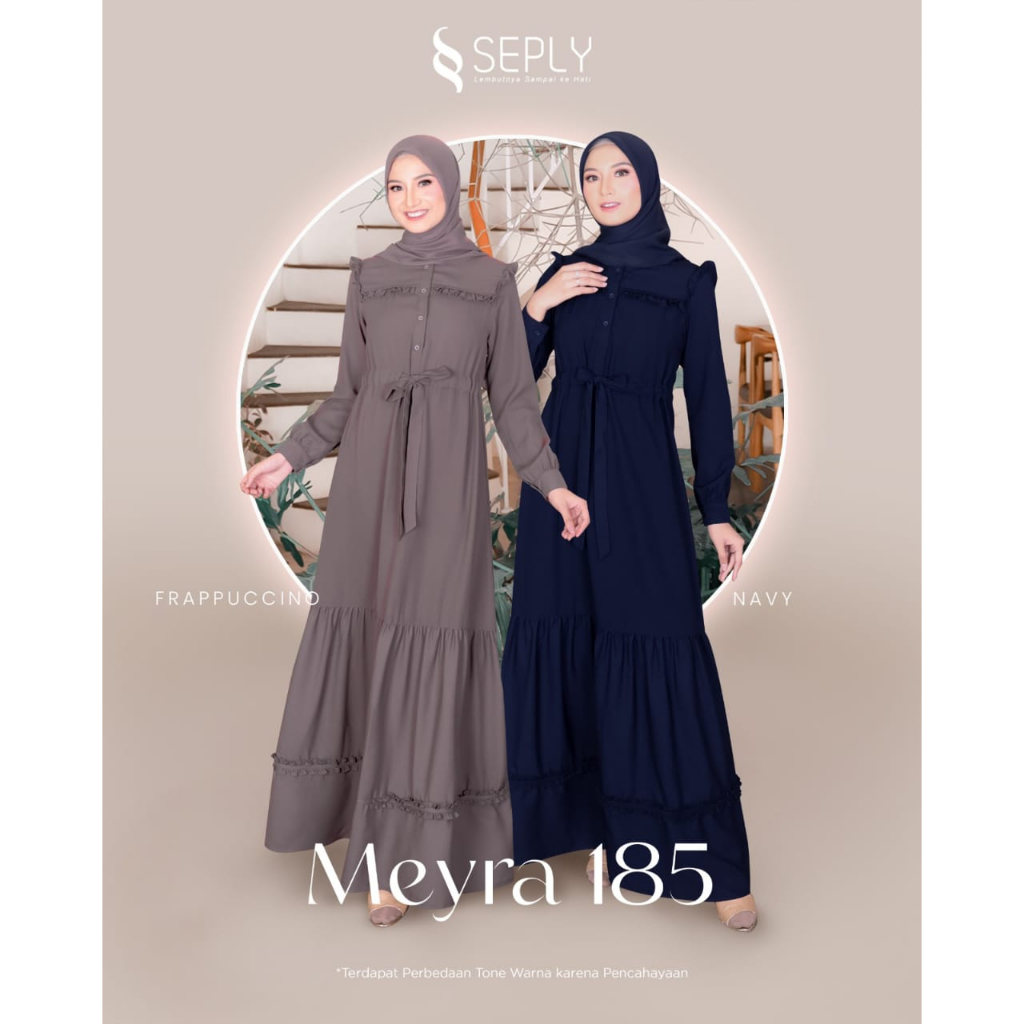 SEPLY Gamis MEYRA 185 Navy dan Frappucino women dress