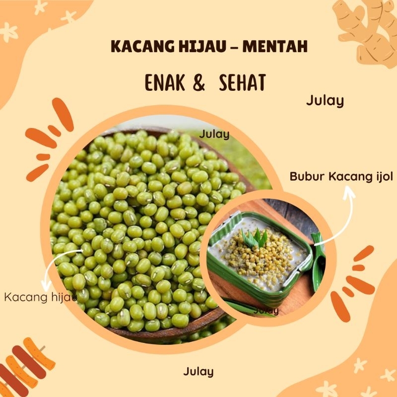 

julay.id kacang hijau ijo mentah 250 gram green beans bubur kacang ijo praktis simple