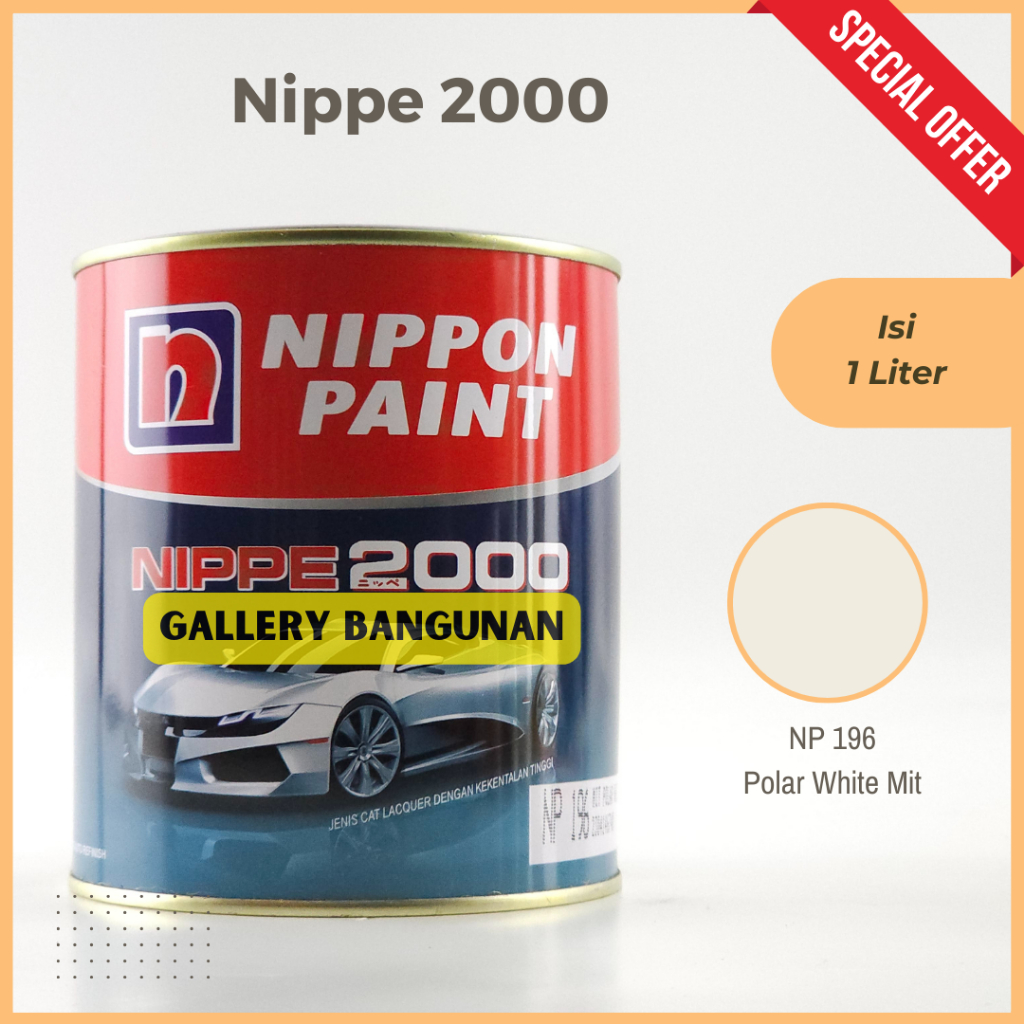 

Nippe 2000 Np 196 Polar White Mit Cat Kayu Besi NC Nippon Paint Kemasan 1 Liter