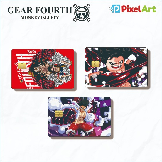 

STICKER CARD ATM STIKER KARTU ATM E-MONEY MOTIF ONE PIECE GEAR FOURTH ANTI GORES ATM SKINCARD