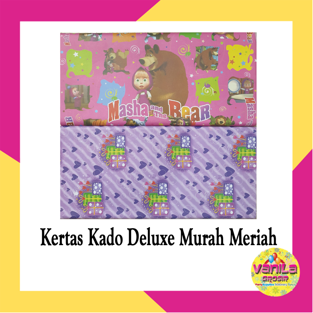 

KERTAS KADO SUPER LUX, KERTAS KADO, KERTAS KADO KARAKTER, KERTAS KADO MOTIF, BUNGKUS KADO ULTAH