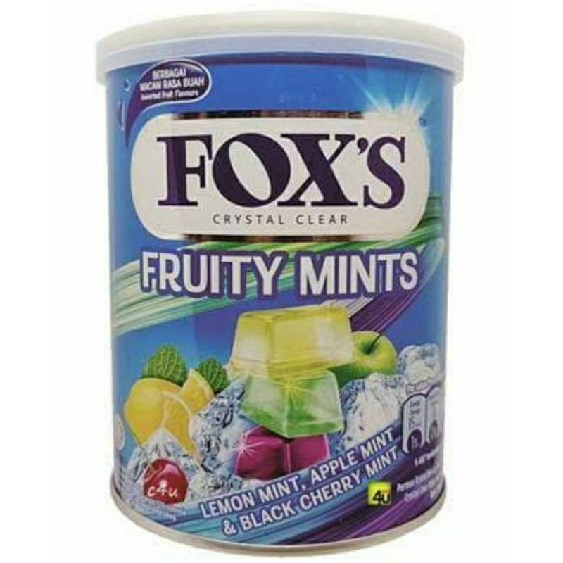 

permen foxs fruit mint tin permen bening