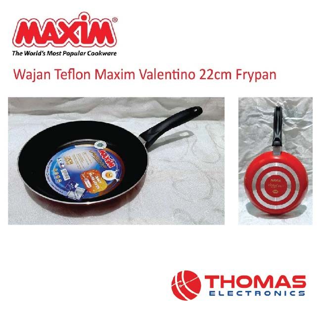 Wajan Teflon Maxim Valentino 22cm Frypan / TEFLON Anti Lengket 22 cm MAXIM Garansi Resmi