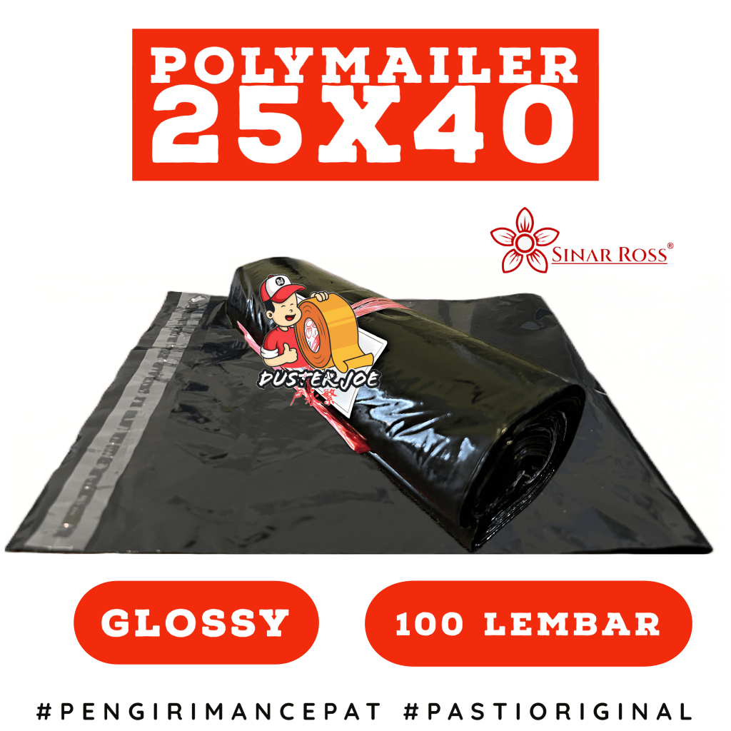 

Plastik Polymailer 25x40 Sinar Ross HITAM PE GLOSSY PER 1 IKAT
