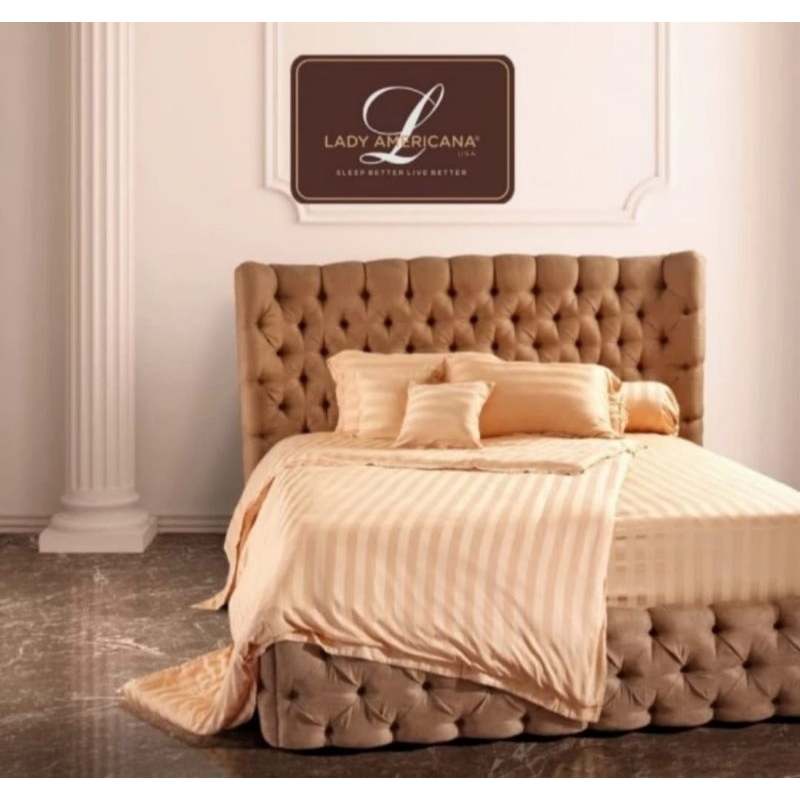seprei Sprei lady americana premium bed linen tencel king queen 180 160 tinggi 40cm 40 cm 180x200 160x200 premium halus lembut