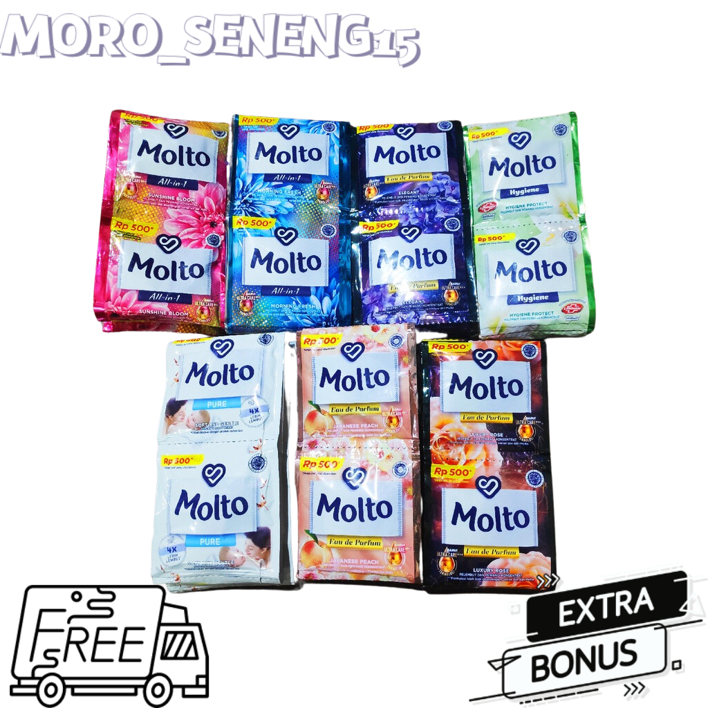 MOLTO PEWANGI PAKAIAN RENCENG ISI 12PCS (molto sachet 10ml - 500)
