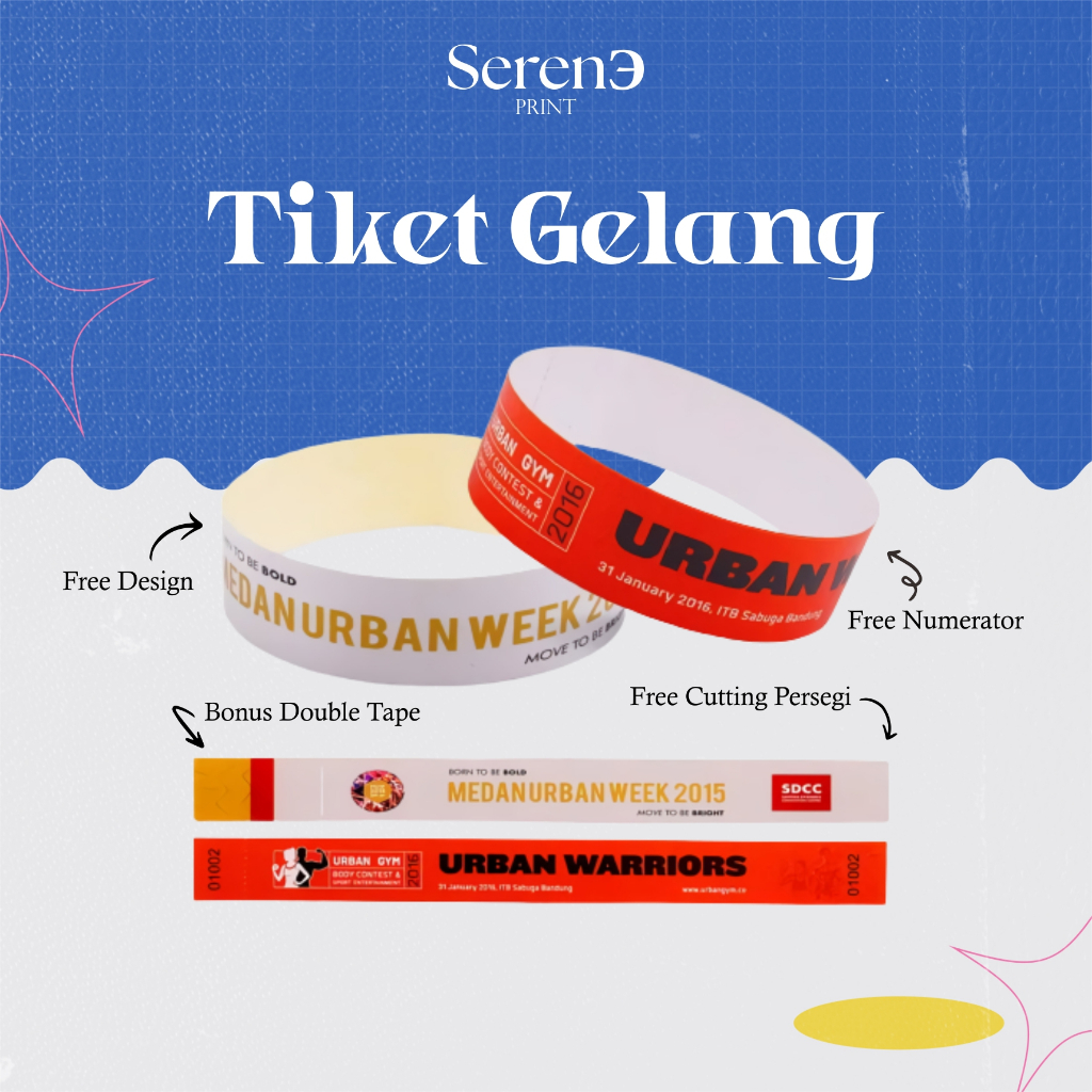 

TIKET GELANG CUSTOM | KPOP / EVENT / WAHANA / KONSER / ULTAH CUSTOM LAMINASI | TIKET GELANG SERENE PRINT