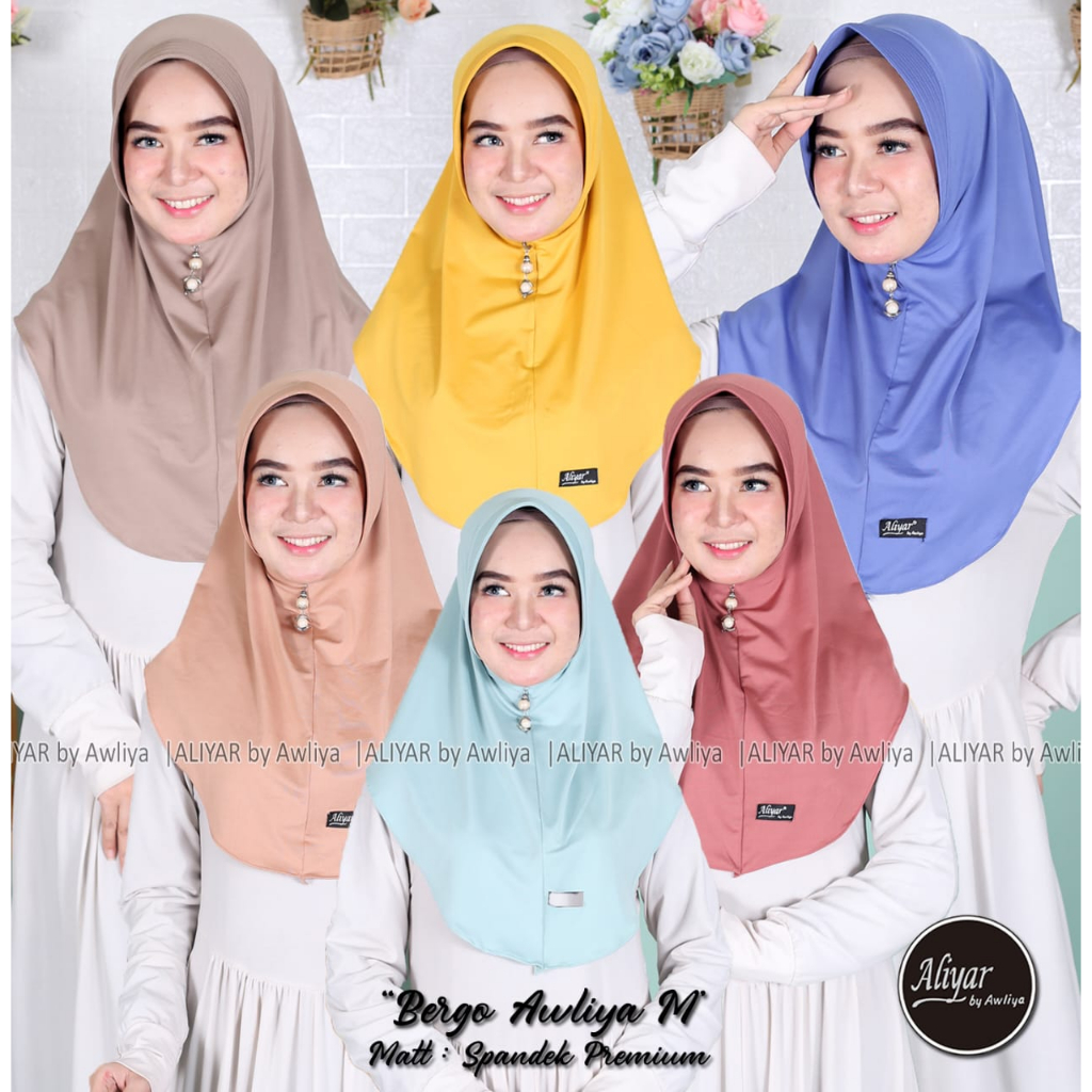 HIJAB BERGO AWLIYA M PET ORIGINAN ALIYAR BY AWLIYA||HIJAB BERGO INSTAN||HIJAB SPORT||HIJAB AWLIYA CO
